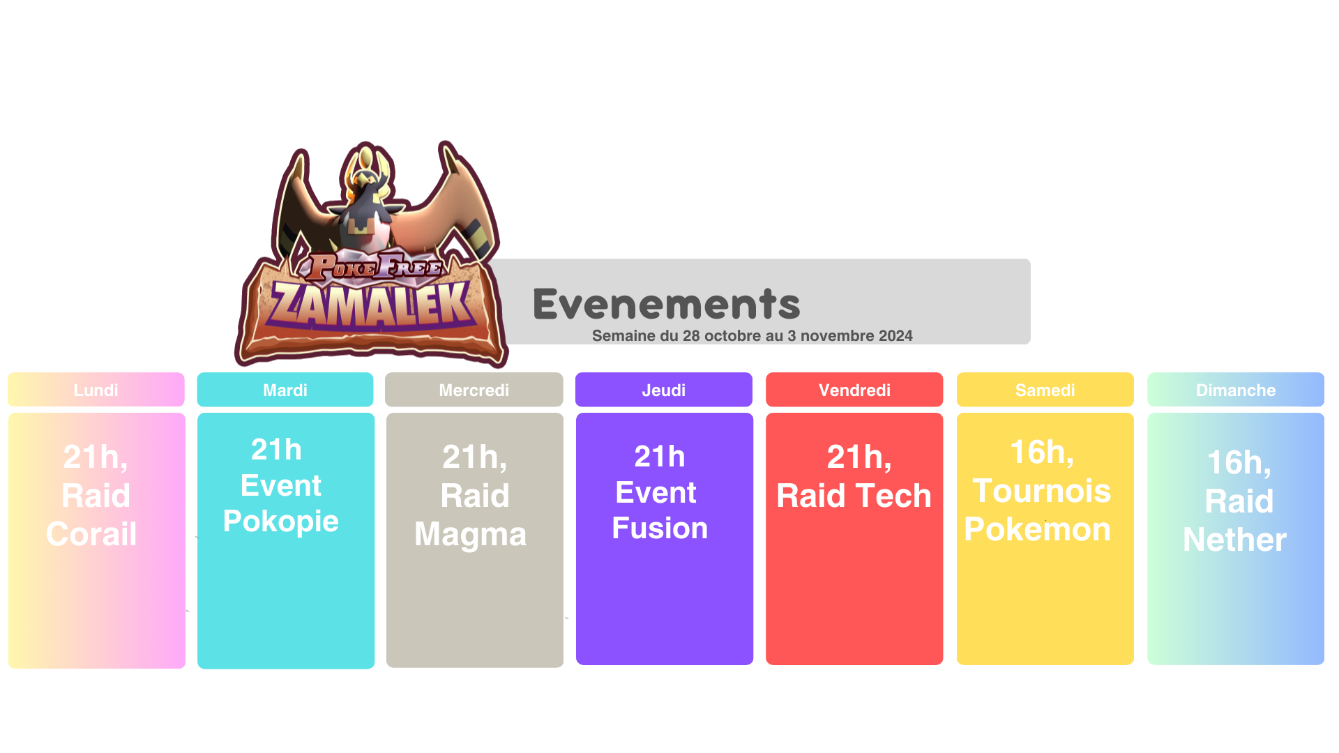 Evenements de la semaine